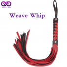 Мягкая плеть с длинным хвостом из кожи, цвет черно-красный photo 2