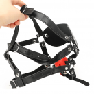 Мягкая кожаная маска IKOKY Oral Fixation на глаза с кляпом photo 5