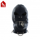 Мягкая кожаная маска Davidsource на голову с открытыми глазами и молнии photo 2