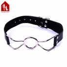 Кляп с кольцом. Черный. Кожа. photo 1