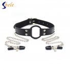 Кляп с зажимами сосков. На цепочке. photo 1