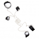 Кожанный ошейник и наручники на цепочке для БДСМ photo 1