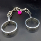 Ошейник и наручники на цепочке из нержавеющей стали для БДСМ photo 1