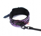 Фиолетовый кружевной и бархатной ошейник с поводком photo 1