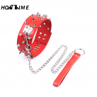 Ошейник с шипами и поводком на цепочке photo 2