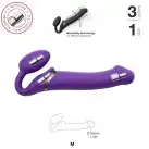 Безремінний страпон з вібрацією Strap-On-Me Vibrating Violet M, діаметр 3,3 см, пульт ДК, регульован photo 2