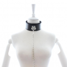 Кожаный мягкий ошейник с поводком photo 4