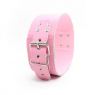 Розовый кожаный ошейник для БДСМ photo 2