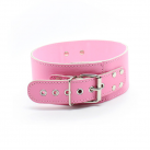 Розовый кожаный ошейник для БДСМ photo 3