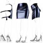 Латексная юбка с открытой задней частью photo 2