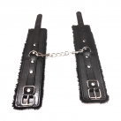 Черные мягкие наручники из PU кожи photo 6