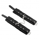 Черные мягкие наручники из PU кожи photo 1