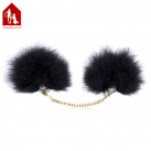 Наручники Davidsource с черным пером и золотой цепочкой photo 2