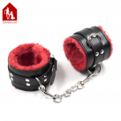 Мягкие черные наручники Davidsource из кожи photo 3