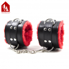 Мягкие черные наручники Davidsource из кожи photo 2