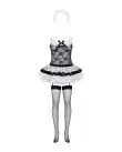 Эротический костюм горничной с юбкой Obsessive Housemaid 5 pcs costume S/M, black, топ, юбка, стринг photo 3
