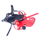 Кожаная маска на глаза с кляпом photo 1