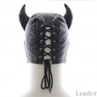 Маска черная кожаная с рожками photo 4