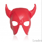 Маска черная кожаная с рожками photo 3