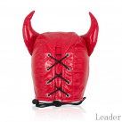 Маска черная кожаная с рожками photo 5