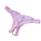 Кружевные фиолетовые трусики с бусинками в области промежности photo 5