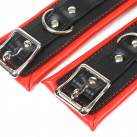 Манжеты для ру и ног БДСМ, черный/красный photo 1