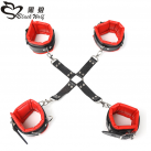 Манжеты для ру и ног БДСМ, черный/красный photo 2