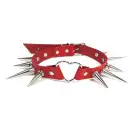 Чокер серце з великими шипами, із натуральної шкіри Art of Sex - Crystal, колір Червоний photo 2