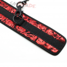 Набор БДСМ черный в розах (плетка, наручники, повязка на глаза) photo 1