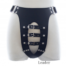 Черные кожаные трусики с пряжками photo 5