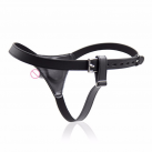 Кожаный черный страпон с силиконовым фаллосом photo 4