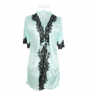 Эротический атласный пеньюар с кружевом, 2 цвета photo 2