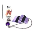 Наручники з металевою анальною пробкою Art of Sex Handcuffs with Metal Anal Plug size M Purple photo 6