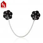 Кожаные наклейки на соски Davidsource с металлической цепочкой photo 2