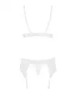 Кружевной комплект белья Obsessive 810-SEG-1 L/XL White, бюстгальтер, стринги, пояс для чулок photo 4