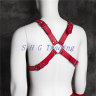 БДСМ костюм для мужчин с ремнями, черный/красный photo 1