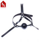 Черный силиконовый кляп с ремнями photo 3