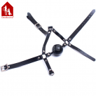 Черный силиконовый кляп с ремнями photo 4