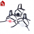 Черный силиконовый кляп с ремнями photo 5