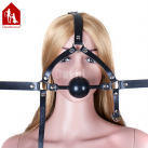 Черный силиконовый кляп с ремнями photo 2