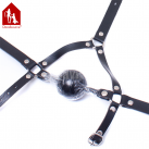 Черный силиконовый кляп с ремнями photo 6