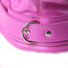 Розовая кожаная маска на голову с кляпом photo 5