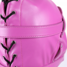 Розовая кожаная маска на голову с кляпом photo 4