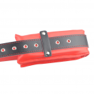 Кожанные манжеты для БДСМ (красный/черный) photo 5