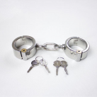 Набор для связывания БДСМ. Ошейник, манжеты на руки и лодыжки на цепи. Металл. photo 2