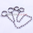 Набор для связывания БДСМ. Ошейник, манжеты на руки и лодыжки на цепи. Металл. photo 4