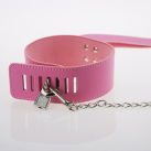 Ошейник розовый. Кожа. С поводком. photo 2
