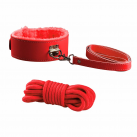 Кожаный секс набор, цвет красный, 7 шт./комплект photo 6