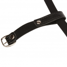 Металлический открытый кляп с кожаными ремешками photo 1