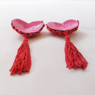 Наклейники на соски в виде сердечек с бахромой photo 5